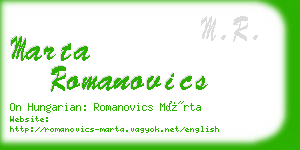 marta romanovics business card